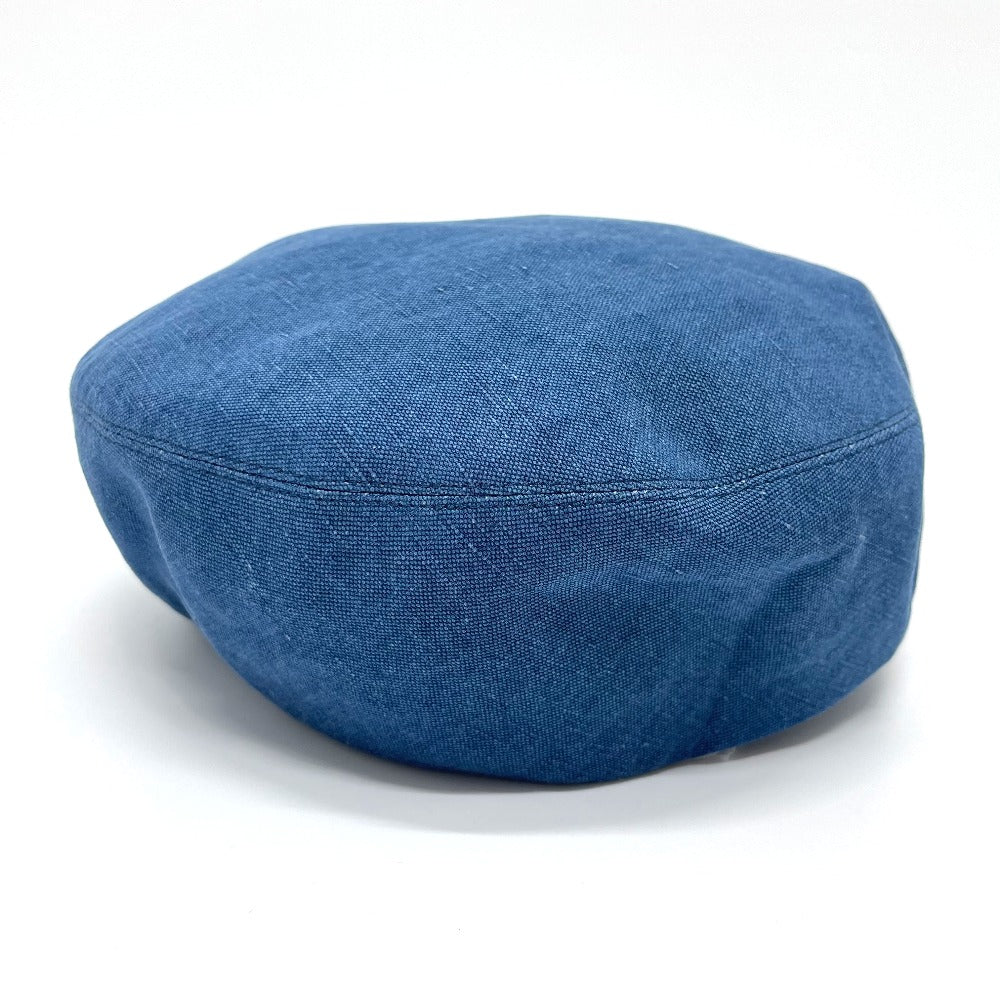 HERMES Newsboy Hat, Linen, Women's, Blue