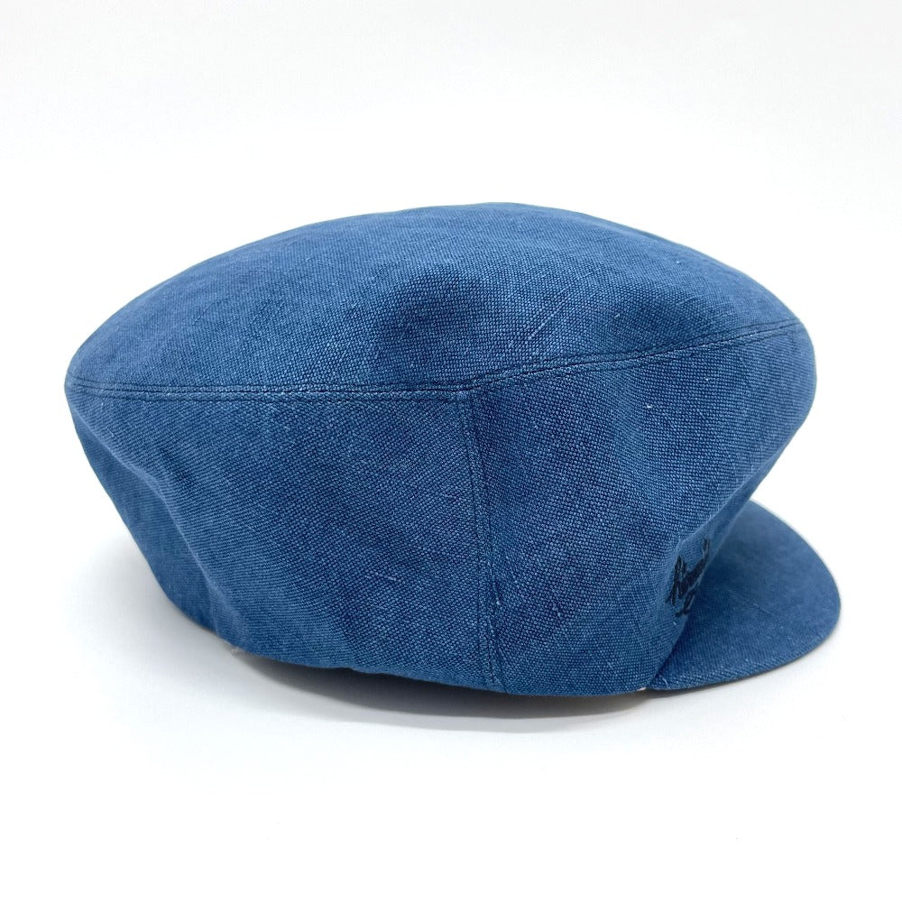 HERMES Newsboy Hat, Linen, Women's, Blue