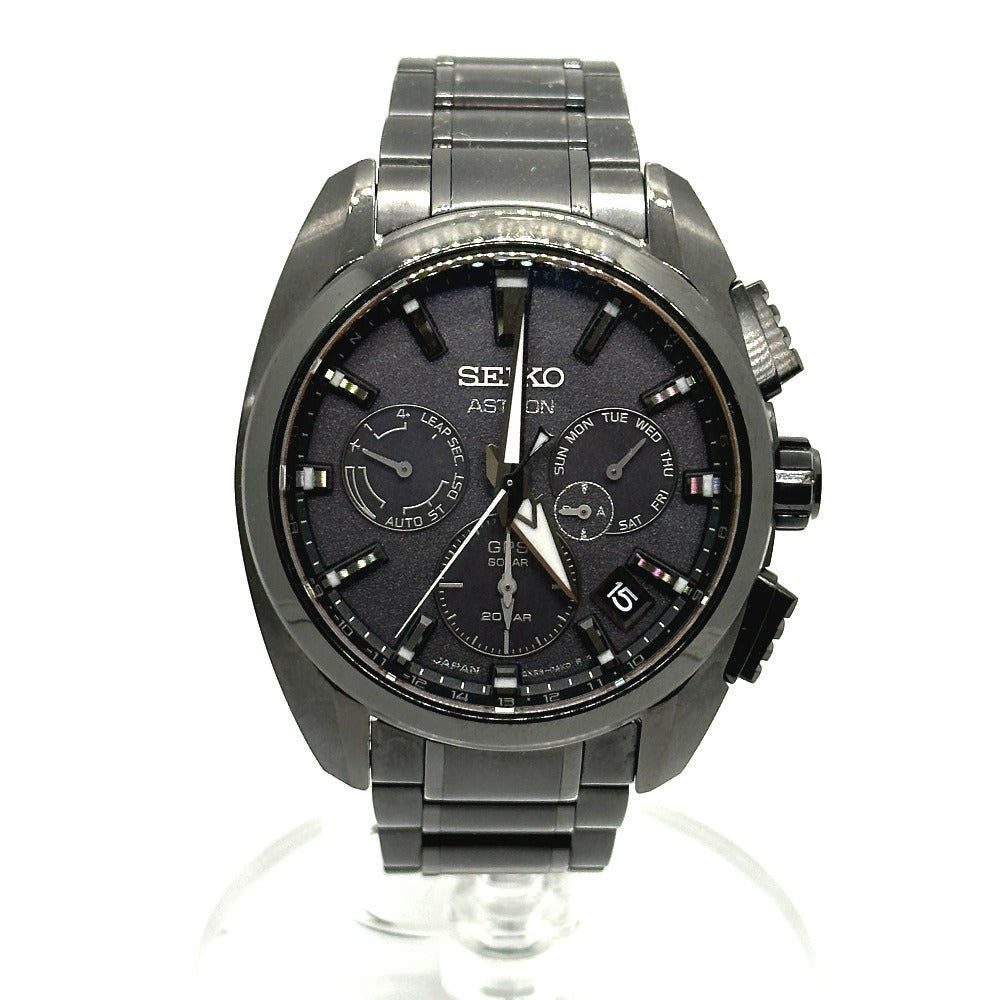 SEIKO SBXC069/5X53-0AV0 Astron Global Line Day Date GPS Solar Radio-Controlled Watch Titanium Men's Black