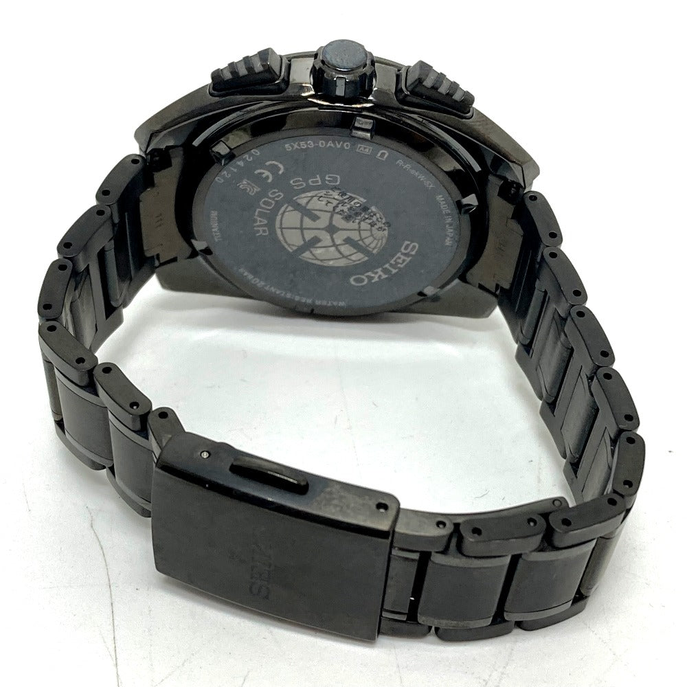SEIKO SBXC069/5X53-0AV0 Astron Global Line Day Date GPS Solar Radio-Controlled Watch Titanium Men's Black
