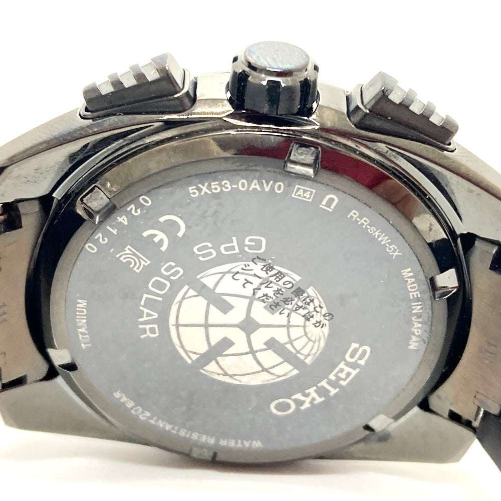 SEIKO SBXC069/5X53-0AV0 Astron Global Line Day Date GPS Solar Radio-Controlled Watch Titanium Men's Black