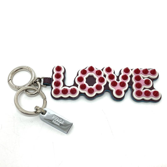 FENDI 12473513 Logo Studs Bag Key Ring Charm with USB, Rubber Keychain, Women's, Multicolor