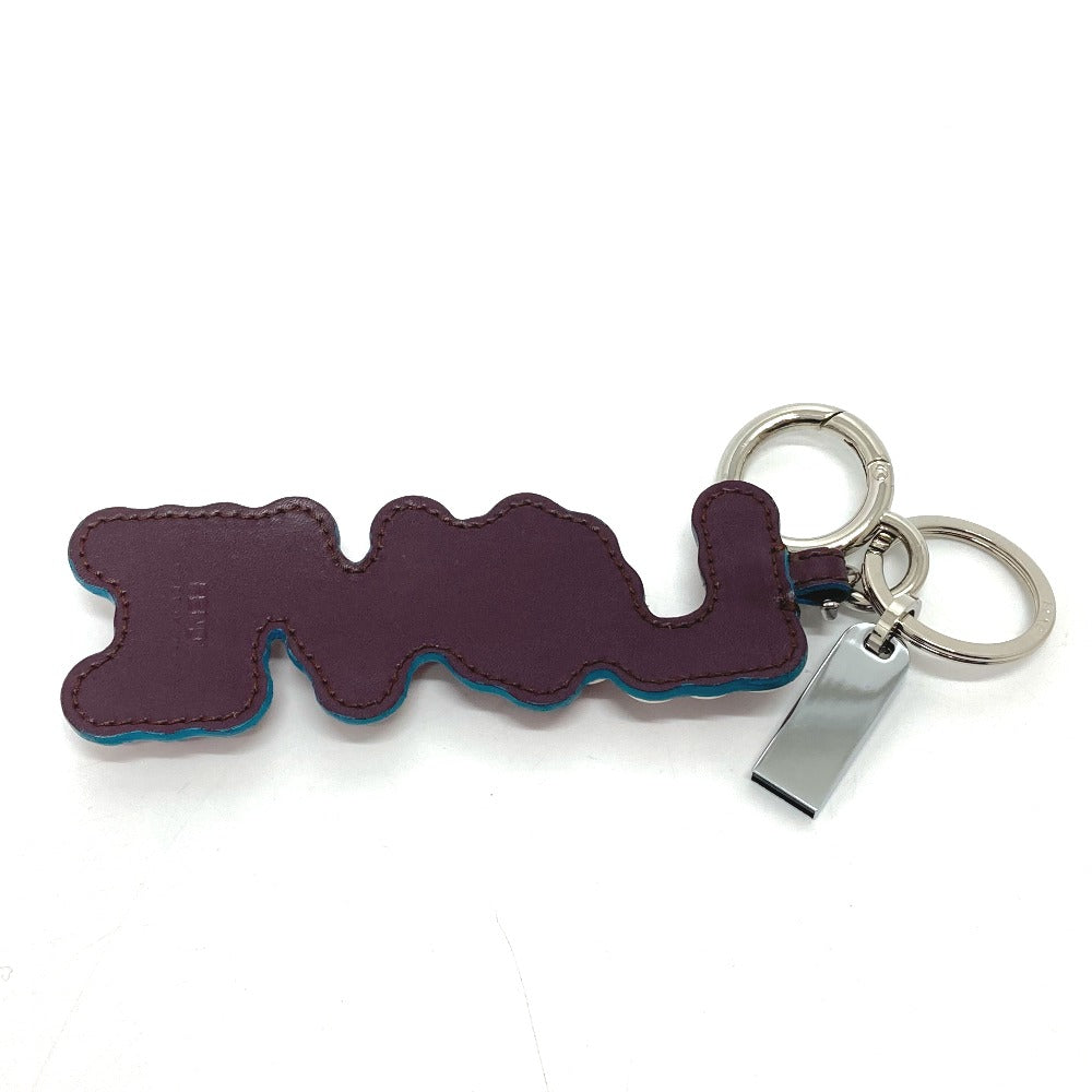 FENDI 12473513 Logo Studs Bag Key Ring Charm with USB, Rubber Keychain, Women's, Multicolor