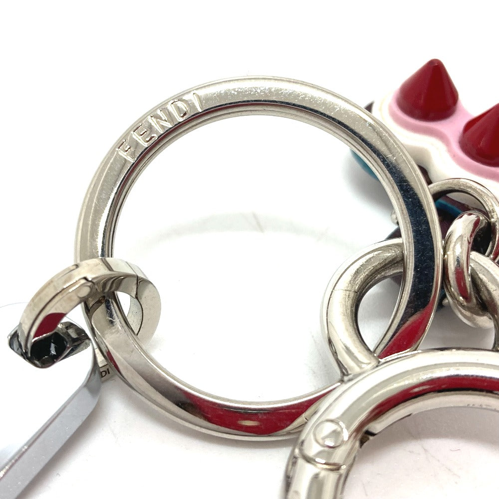 FENDI 12473513 Logo Studs Bag Key Ring Charm with USB, Rubber Keychain, Women's, Multicolor