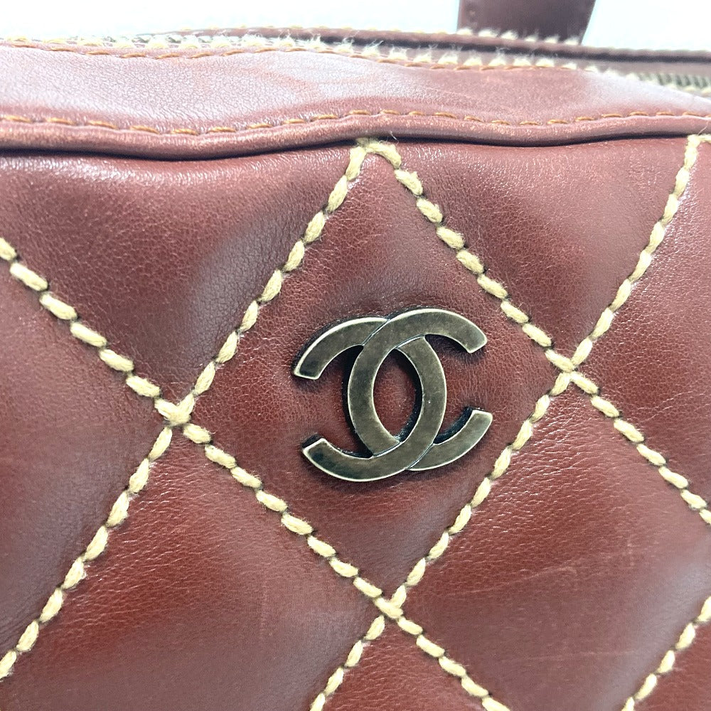 CHANEL CC ココマーク ワイルドステッチ カバン ヴィンテージ ハンドバッグ カーフスキン レディース - brandshop-reference