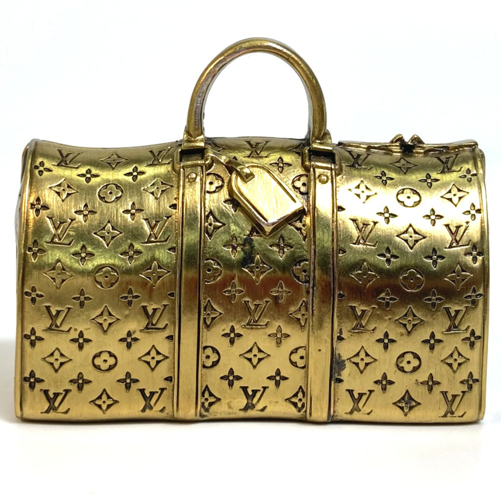 LOUIS VUITTON Novelty, Not for Sale, Monogram Boston Bag with Keepall Motif, Paperweight, Metal, Unisex, Bronze Gold