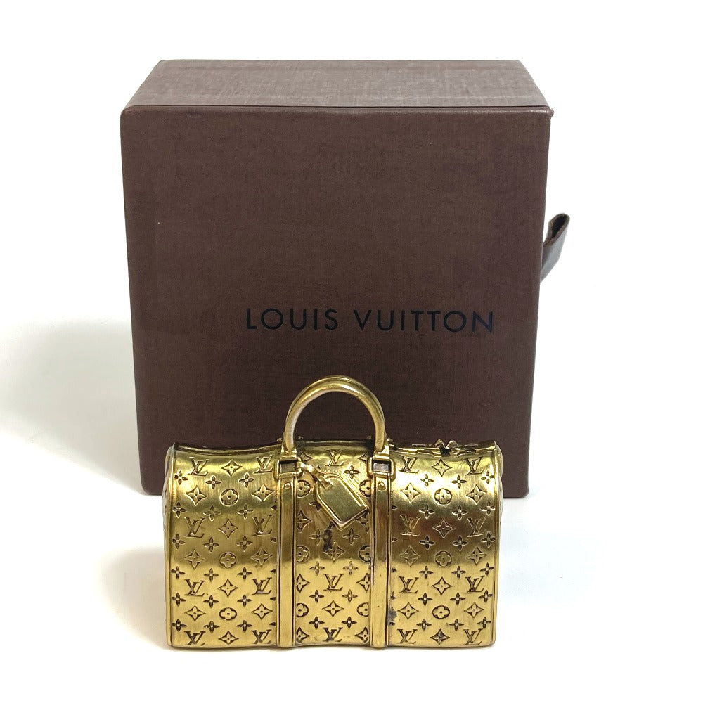 LOUIS VUITTON Novelty, Not for Sale, Monogram Boston Bag with Keepall Motif, Paperweight, Metal, Unisex, Bronze Gold