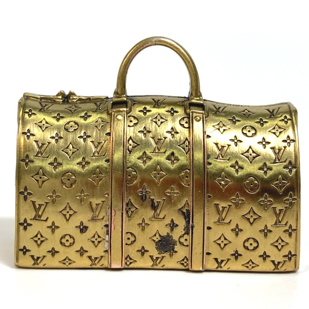LOUIS VUITTON Novelty, Not for Sale, Monogram Boston Bag with Keepall Motif, Paperweight, Metal, Unisex, Bronze Gold