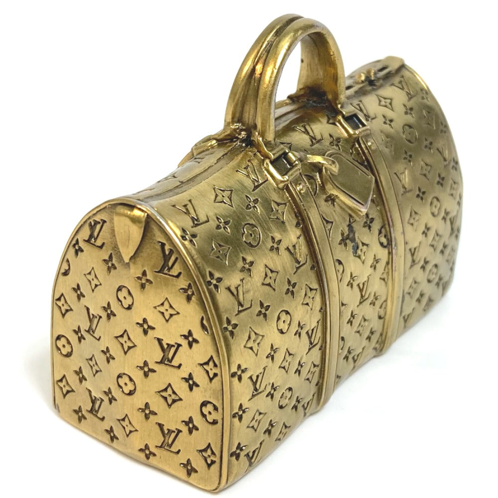 LOUIS VUITTON Novelty, Not for Sale, Monogram Boston Bag with Keepall Motif, Paperweight, Metal, Unisex, Bronze Gold