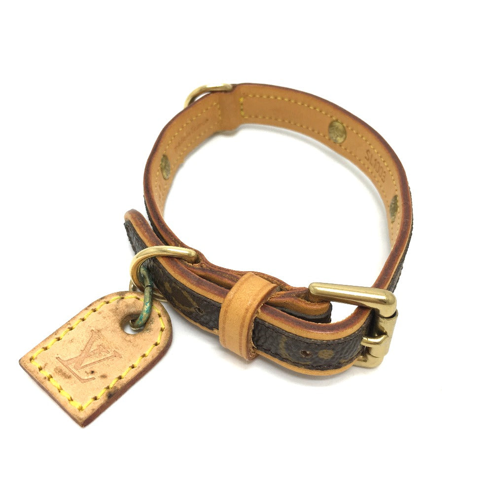 LOUIS VUITTON M58071 Monogram Collier Baxter MM Dog/Pet Collar, Monogram Canvas, Unisex, Brown