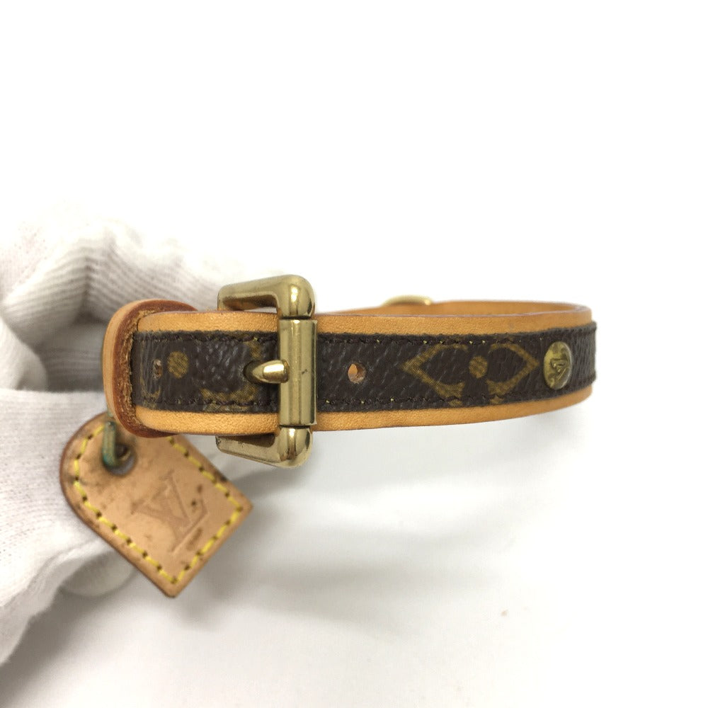 LOUIS VUITTON M58071 Monogram Collier Baxter MM Dog/Pet Collar, Monogram Canvas, Unisex, Brown