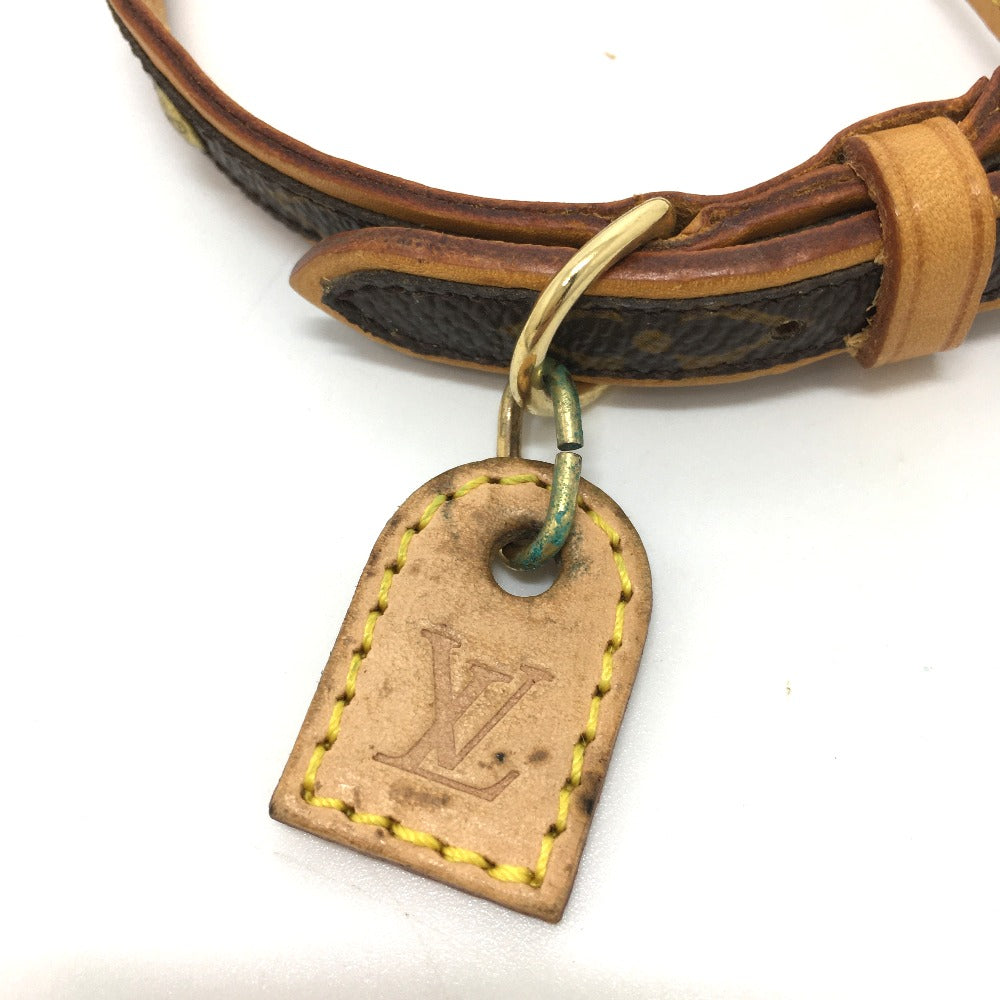 LOUIS VUITTON M58071 Monogram Collier Baxter MM Dog/Pet Collar, Monogram Canvas, Unisex, Brown