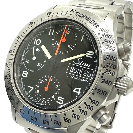 Sinn 256.ST クロノグラフ デイデイト 自動巻き 腕時計 SS メンズ シルバー - brandshop-reference