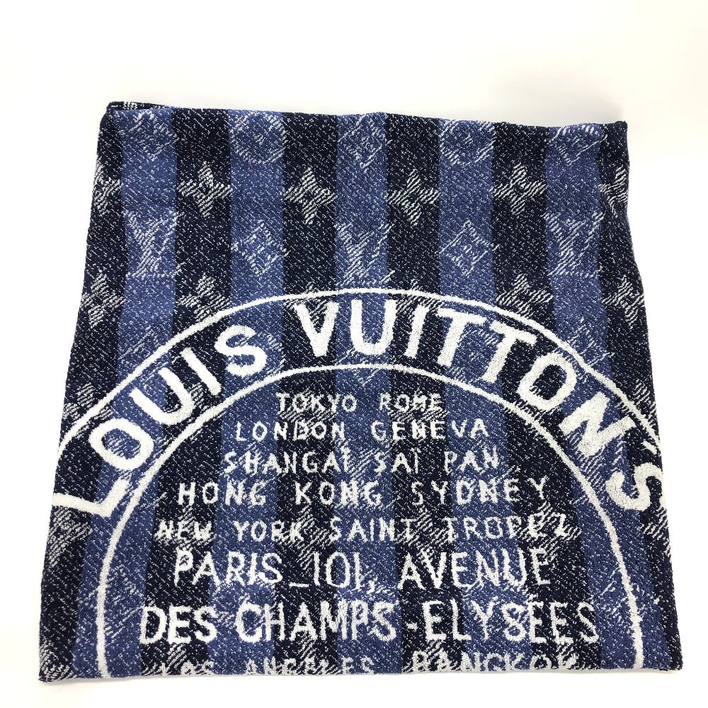 LOUIS VUITTON モノグラム TRUNKS＆BAGS ビーチタオル バスタオル タオル コットン ユニセックス ブルー