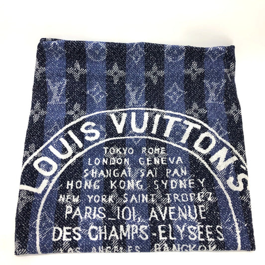 LOUIS VUITTON モノグラム TRUNKS＆BAGS ビーチタオル バスタオル タオル コットン ユニセックス ブルー