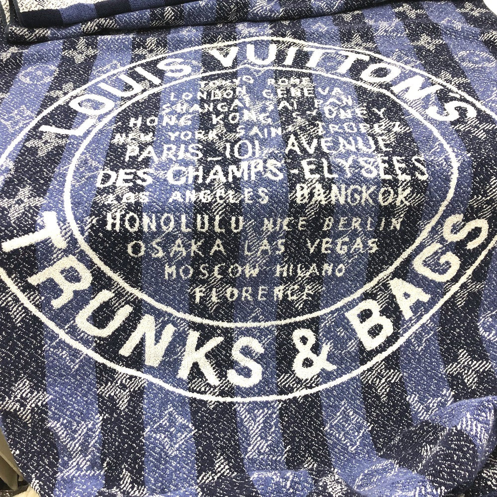 LOUIS VUITTON モノグラム TRUNKS＆BAGS ビーチタオル バスタオル タオル コットン ユニセックス ブルー
