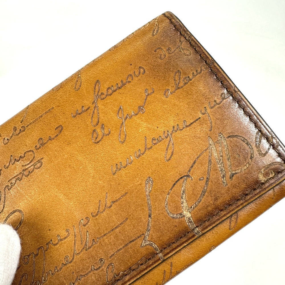 Berluti カリグラフィティ パスケース 名刺入れ カードケース レザー メンズ ブラウン
