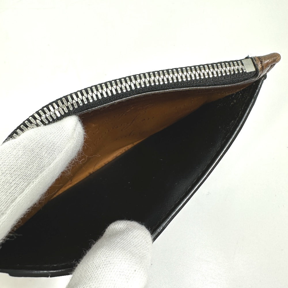 Berluti Caligraffiti Card Holder/Coin Case with Key Ring, Leather, Men's, Brown