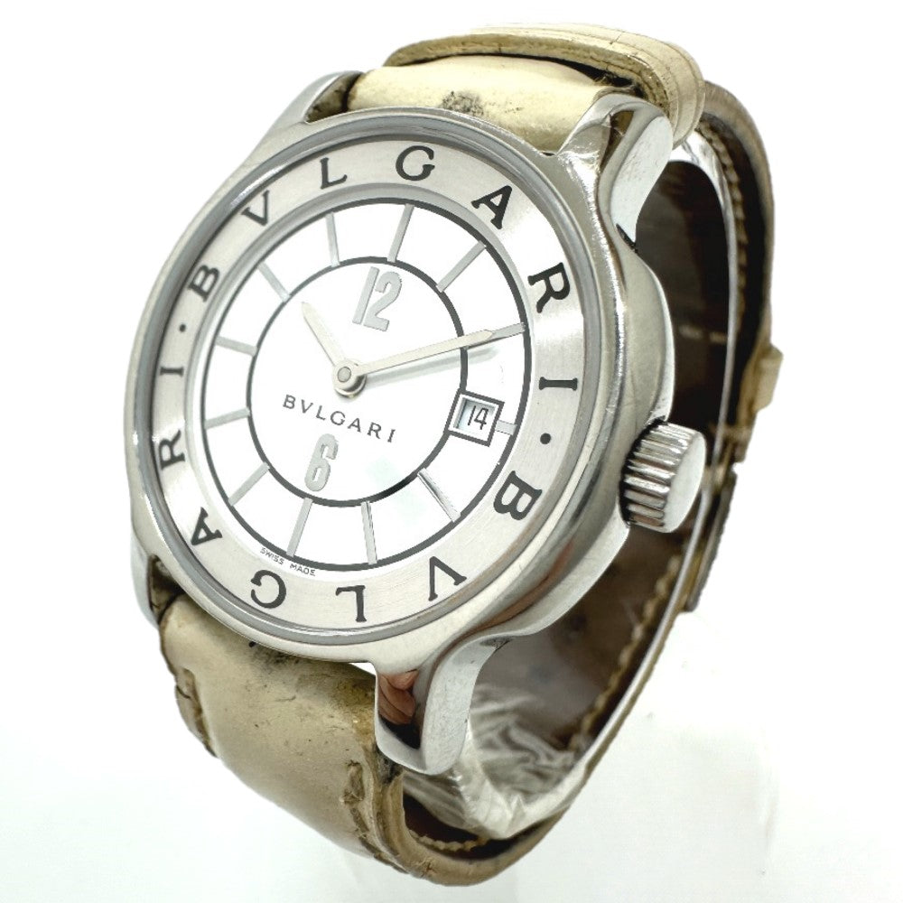 BVLGARI ST29S ソロテンポ クオーツ デイト 腕時計 SS レディース シルバー