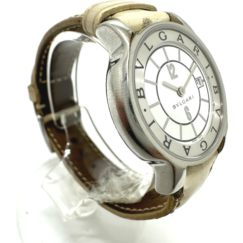 BVLGARI ST29S ソロテンポ クオーツ デイト 腕時計 SS レディース シルバー