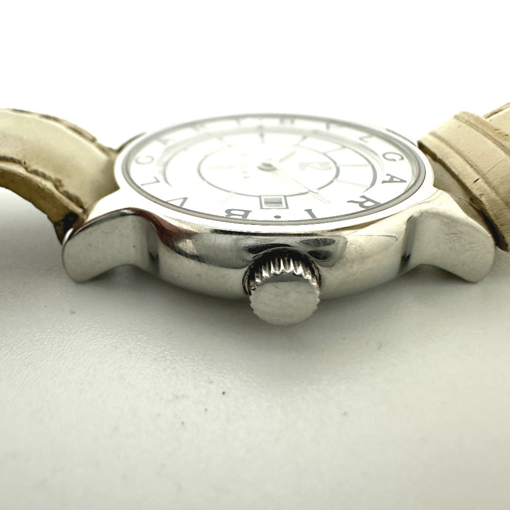 BVLGARI ST29S ソロテンポ クオーツ デイト 腕時計 SS レディース シルバー
