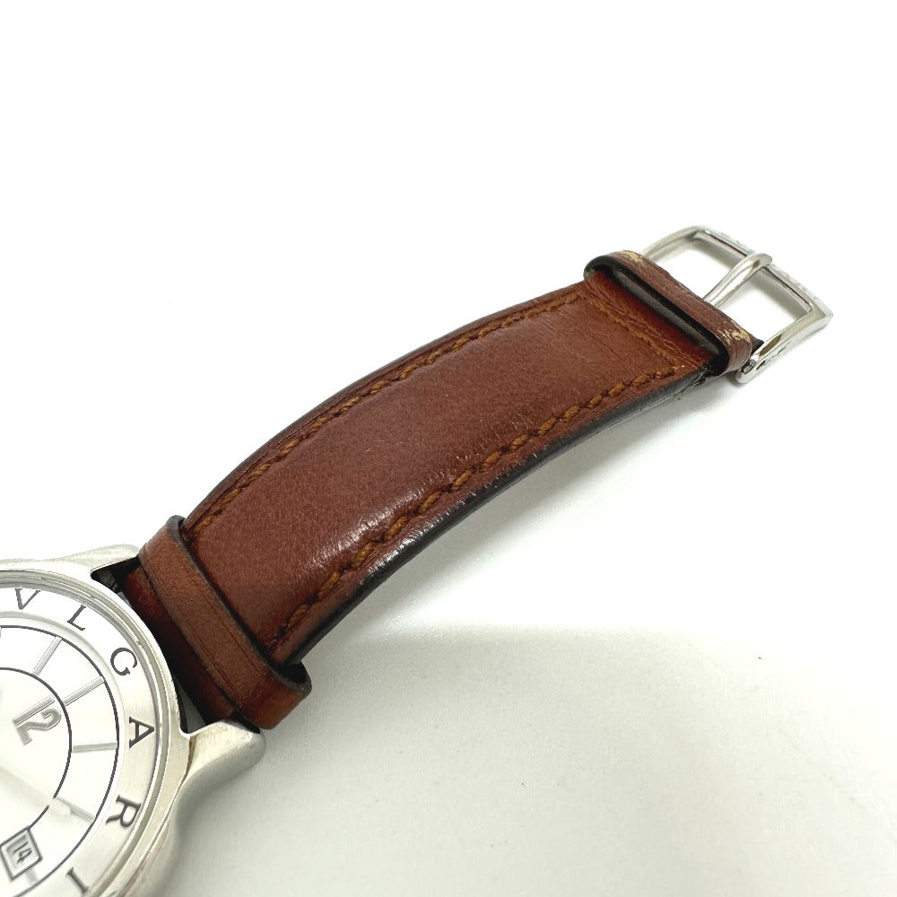 BVLGARI ST29S ソロテンポ クオーツ デイト 腕時計 SS レディース シルバー