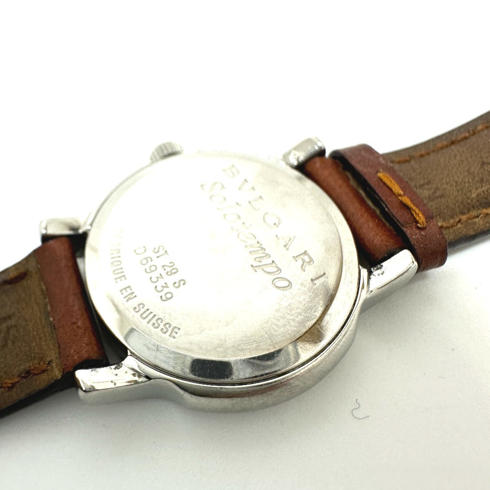 BVLGARI ST29S ソロテンポ クオーツ デイト 腕時計 SS レディース シルバー