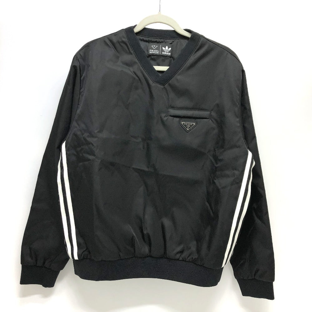 PRADA UJL206 トライアングルロゴ アディダスコラボ adidas スウェット Re Nylon トップス アパレル 長袖 ライン トレーナー ナイロン メンズ ブラック - brandshop-reference