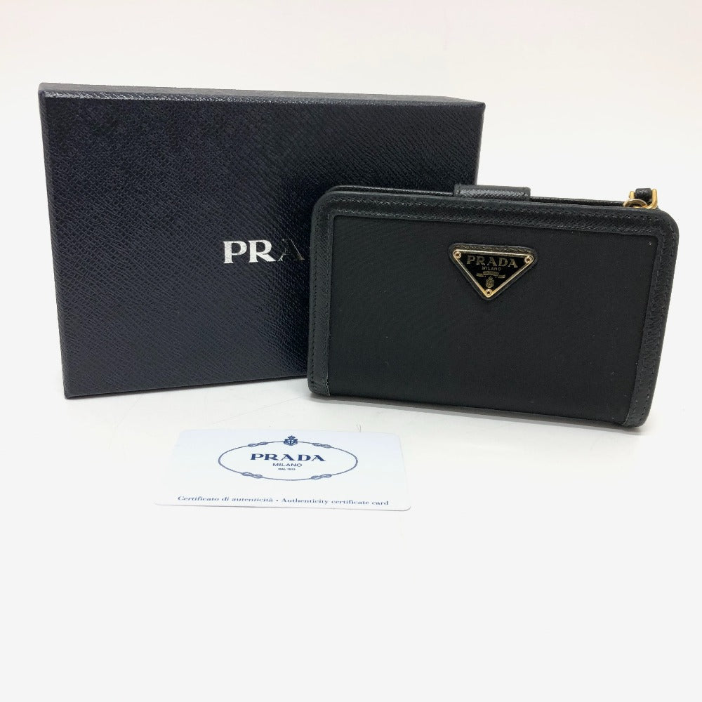 PRADA 1ML225 トライアングルプレート 2つ折り財布 ナイロン/レザー レディース | brandshop-reference