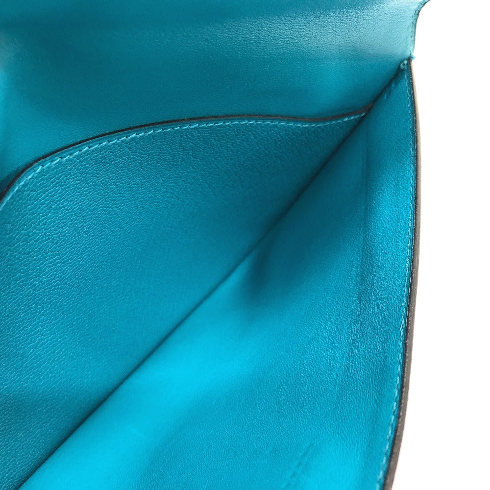 HERMES クラッチバッグ ストッパー シェーヌダンクル フラット セカンドバッグ ポーチ シェブルミゾル レディース ブルージーン