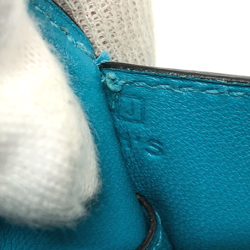 HERMES Clutch Bag with Stopper Chaine d'Ancre Flat Second Bag Pouch Chevre Mysore Women's Blue Jean