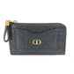 Dior S5131UWHC_M900 カロ カナージュ Dior Caro Cosmos ジップ カードホルダー L字ファスナー 小銭入れ ウォレット カードケース コインケース レザー レディース ブラック