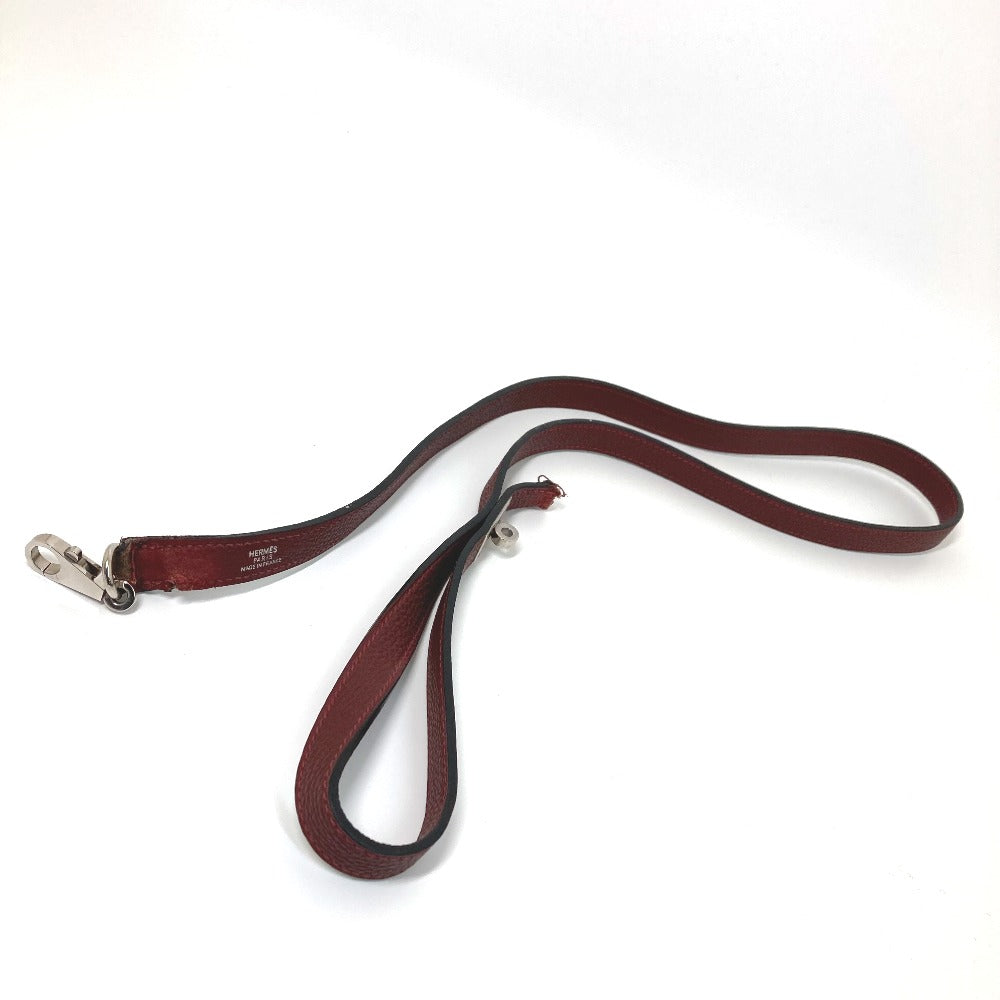 HERMES ケリー金具 ペット 犬 ドッグ リード レザー ユニセックス ワインレッド - brandshop-reference