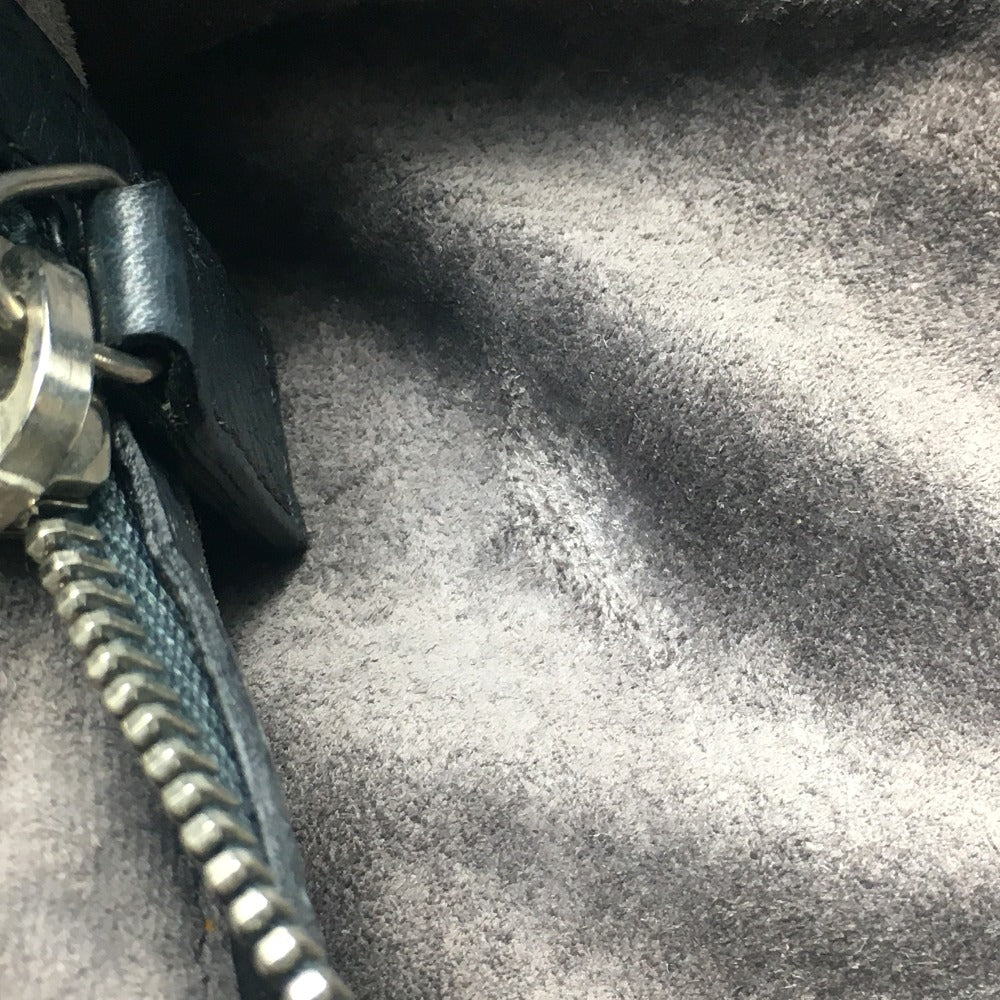 GUCCI 233329 All-Leather Business Bag with No Gusset, A4 Document Storage, Crossbody/Shoulder Bag, Men's, Gray/Dark Gray