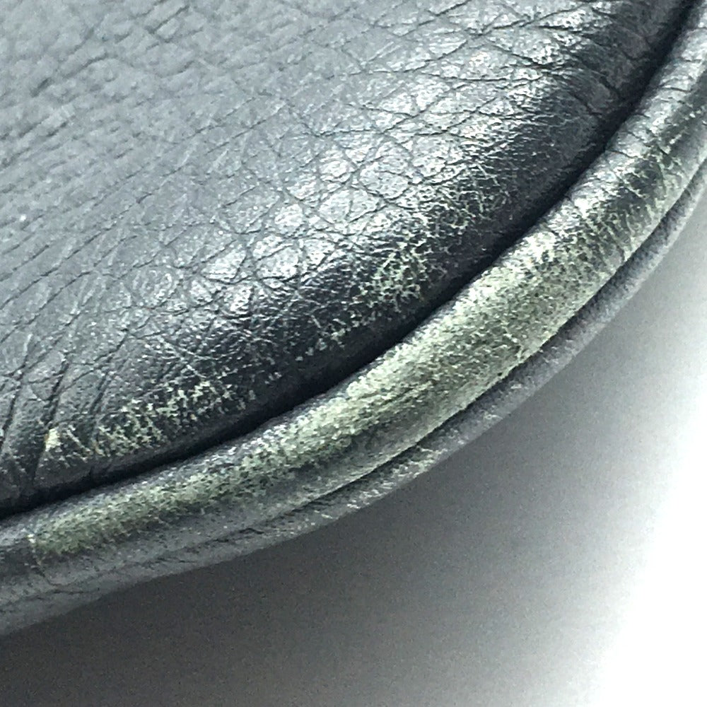 GUCCI 233329 All-Leather Business Bag with No Gusset, A4 Document Storage, Crossbody/Shoulder Bag, Men's, Gray/Dark Gray