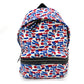 SAINT LAURENT PARIS 326865 Multi-Print Backpack in Leather and Canvas, Men's, White/Red/Blue