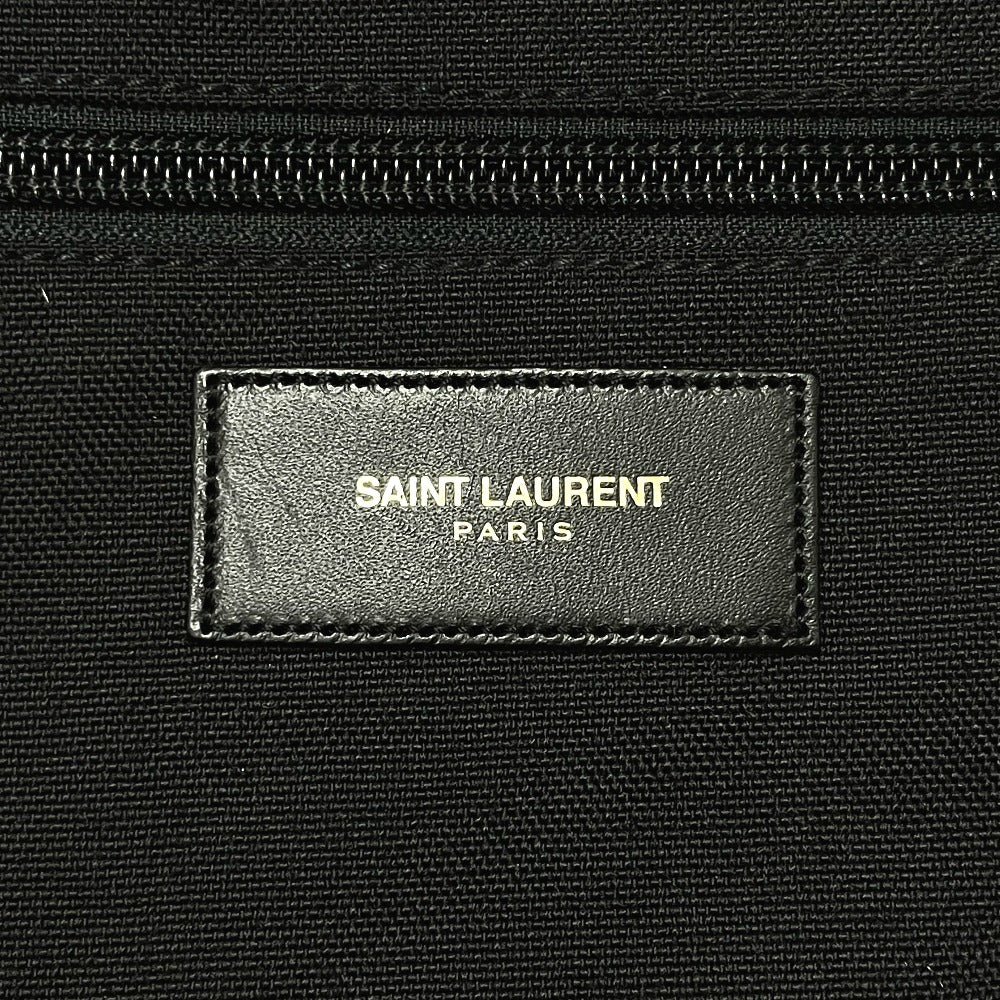 SAINT LAURENT PARIS 326865 Multi-Print Backpack in Leather and Canvas, Men's, White/Red/Blue