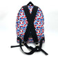 SAINT LAURENT PARIS 326865 Multi-Print Backpack in Leather and Canvas, Men's, White/Red/Blue
