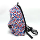 SAINT LAURENT PARIS 326865 Multi-Print Backpack in Leather and Canvas, Men's, White/Red/Blue