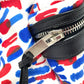 SAINT LAURENT PARIS 326865 Multi-Print Backpack in Leather and Canvas, Men's, White/Red/Blue