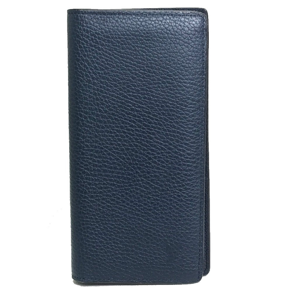 LOUIS VUITTON M58818 Portefeuille Brazza Bifold Long Wallet, Taurillon, Men's, Oceane, Navy