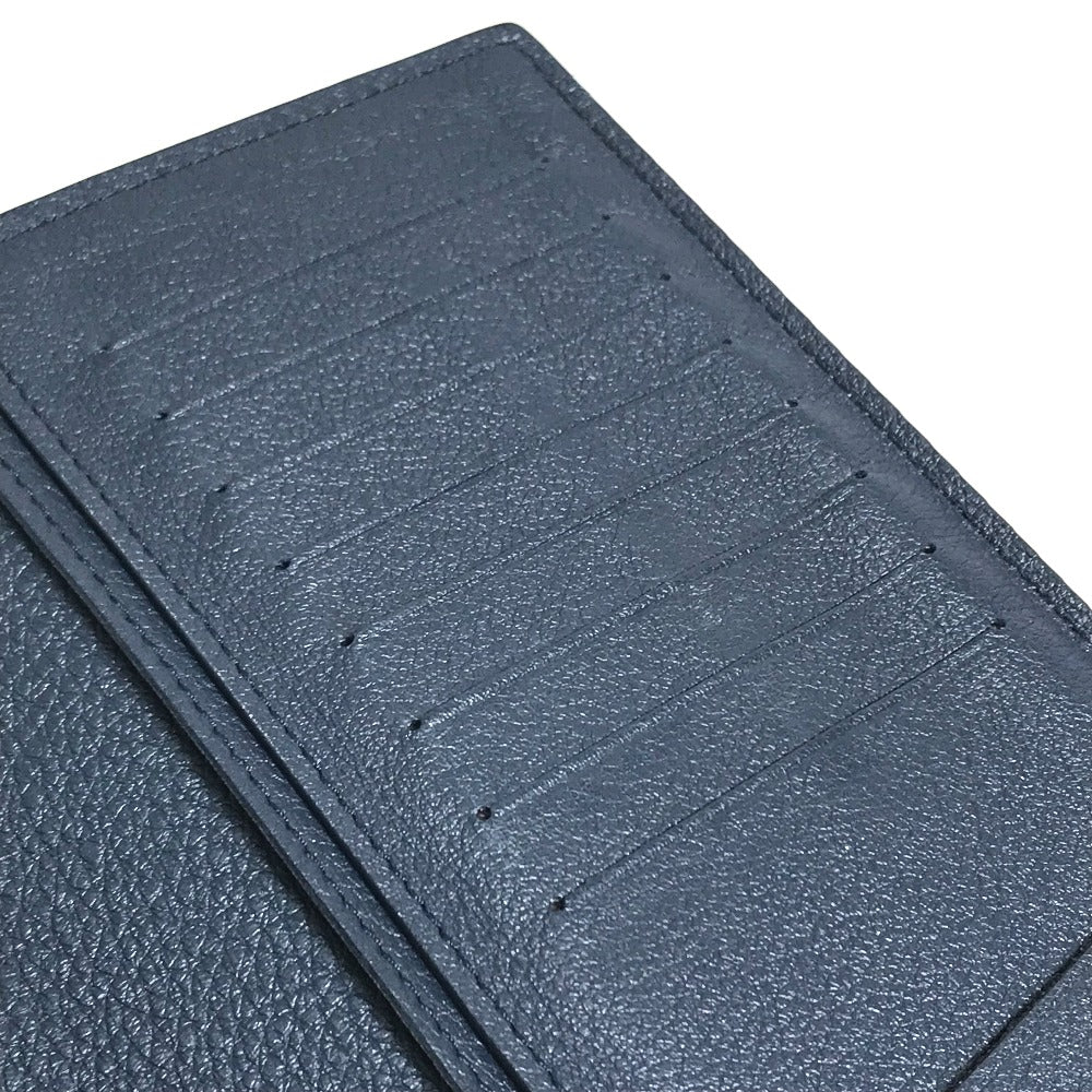 LOUIS VUITTON M58818 Portefeuille Brazza Bifold Long Wallet, Taurillon, Men's, Oceane, Navy