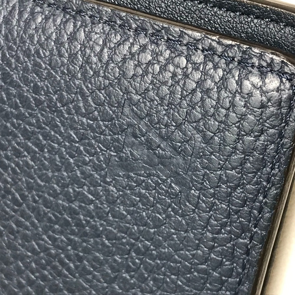 LOUIS VUITTON M58818 Portefeuille Brazza Bifold Long Wallet, Taurillon, Men's, Oceane, Navy