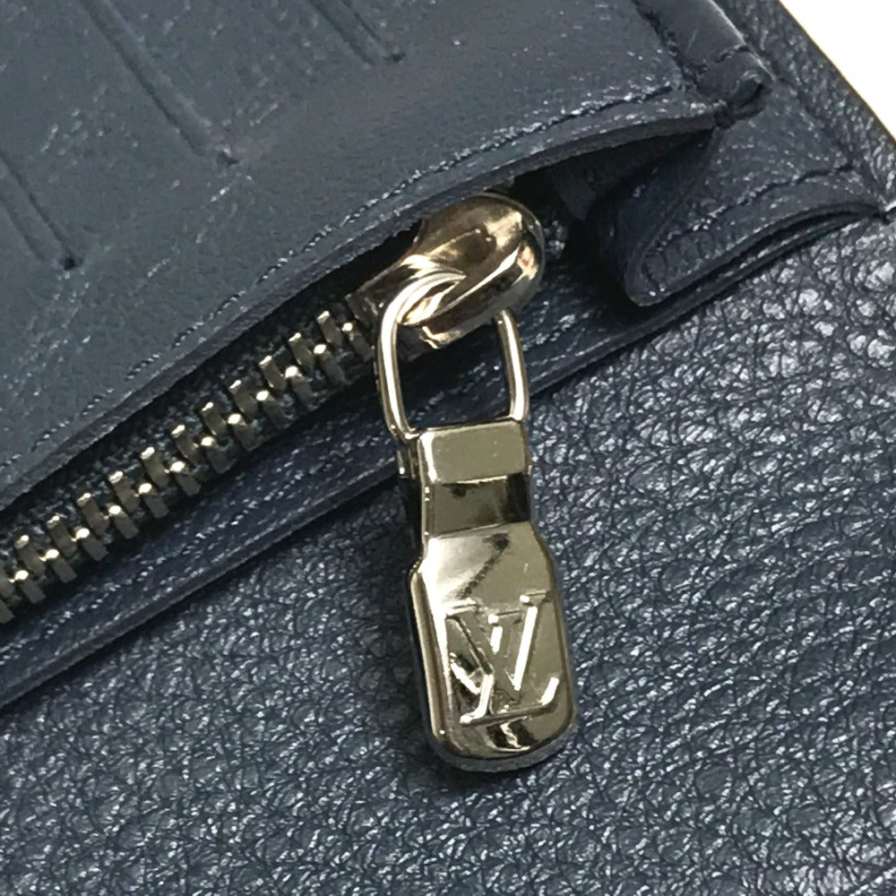LOUIS VUITTON M58818 Portefeuille Brazza Bifold Long Wallet, Taurillon, Men's, Oceane, Navy
