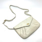 CELINE Macadam Hardware Vintage 2-Way Crossbody Shoulder Bag in White Leather