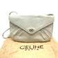 CELINE Macadam Hardware Vintage 2-Way Crossbody Shoulder Bag in White Leather
