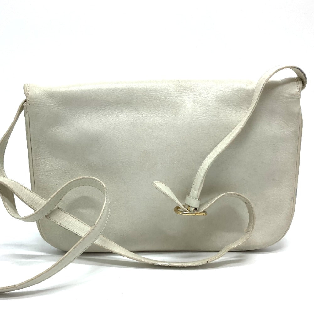 CELINE Macadam Hardware Vintage 2-Way Crossbody Shoulder Bag in White Leather