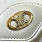 CELINE Macadam Hardware Vintage 2-Way Crossbody Shoulder Bag in White Leather