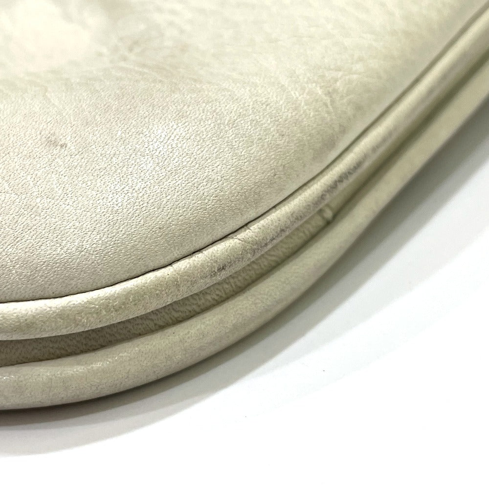 CELINE Macadam Hardware Vintage 2-Way Crossbody Shoulder Bag in White Leather