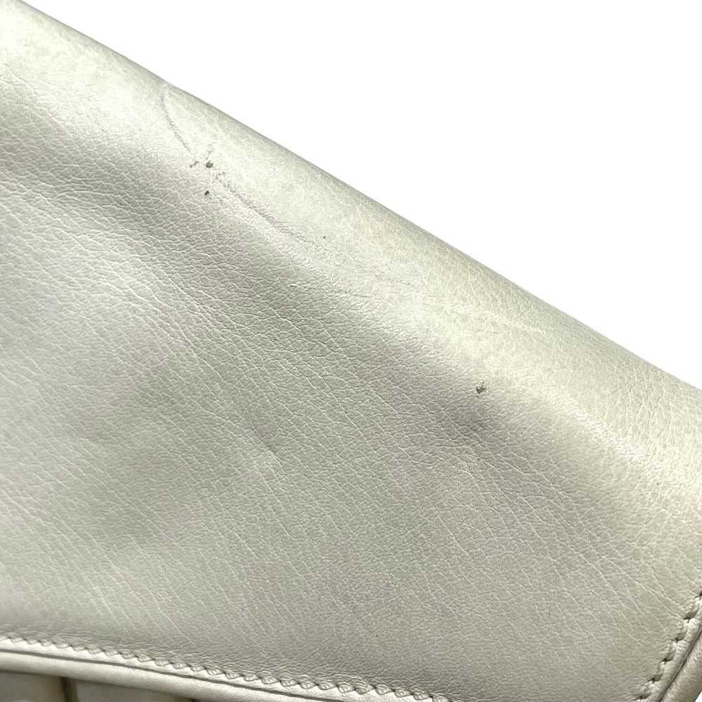 CELINE Macadam Hardware Vintage 2-Way Crossbody Shoulder Bag in White Leather